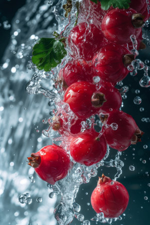 Floating Gooseberries in Waterの素材