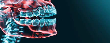 X-Ray of Human Head With Teethの素材
