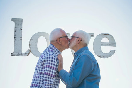 Two Men Standing Togetherの素材