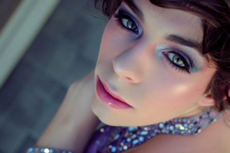 Close Up of a Tranny With Blue Eyesの素材