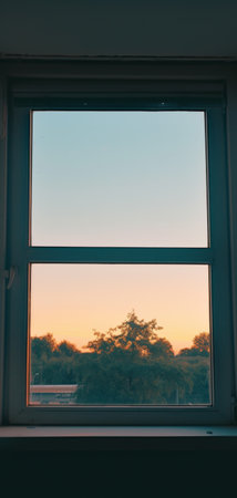 Window With View of Tree Outsideの素材