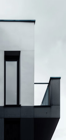 Black and White Photo of a Tall Buildingの素材