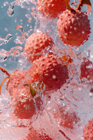 Lychees Falling Into Waterの素材