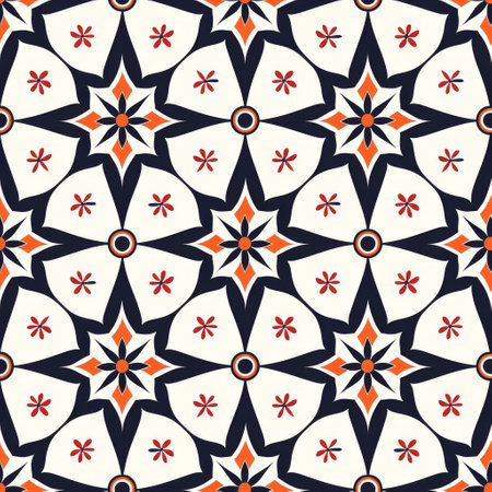 Black and White Pattern With Orange Accentsの素材
