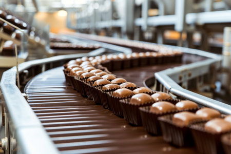 Abundant Cupcakes on a Conveyor Beltの素材