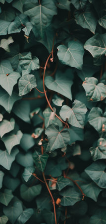 Green ivy leaves background,Vintage tone,selective focusの素材