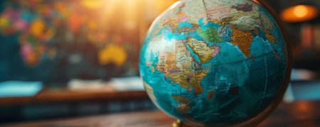 Small Globe on Wooden Tableの素材