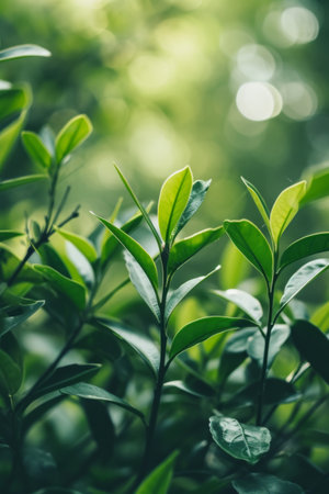 Close Up of Lush Green Plant With Abundant Leavesの素材