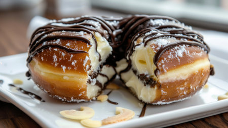 Donuts on white plateの素材