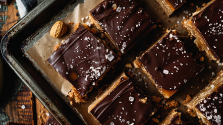 Close up of dessert tray on tableの素材