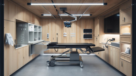Hospital room with table and chairsの素材