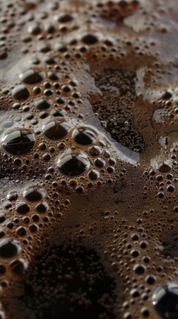 Close up of water bubbles on gorka coke surfaceの素材