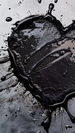 Chocolate heart melting in waterの素材