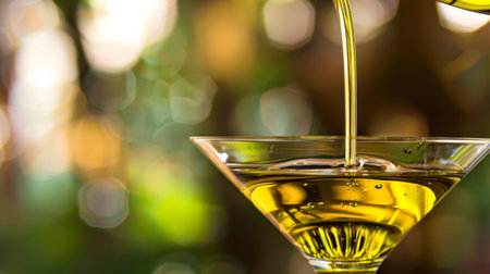 Martini glass with yellow liquidの素材