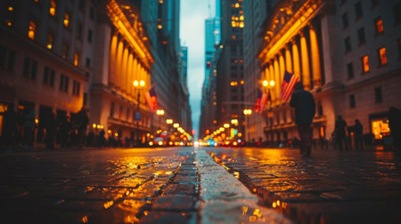 People walking on the streets of New York City.の素材