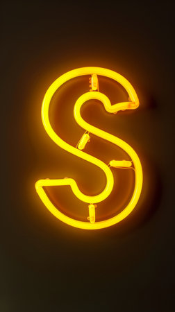 Neon sign with letter sの素材