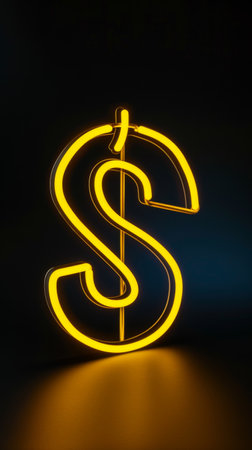 Illuminated letter s in the darkの素材