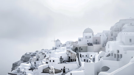 White village perched on mountainの素材