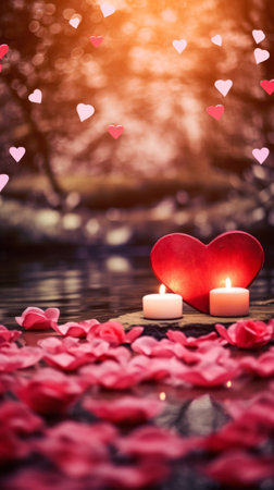 Two candles on tableの素材