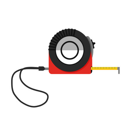 Tape roulette tool. Measuring tool. Flat vector illustration isolated on white backgroundのイラスト素材