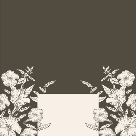 Floral design with garden phlox. Floral card template.のイラスト素材