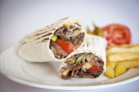 delicious turkish doner kebab grilled meatの写真素材
