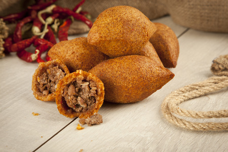 Turkish Ramadan Food icli kofte ( meatball ) falafelの写真素材