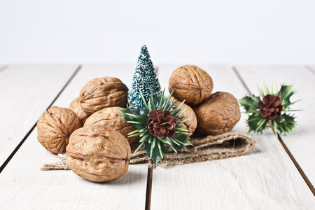 Walnuts with christmas xmas orient productsの写真素材