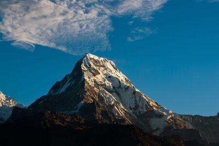 Mount Annapurna, this Mount Annapurna photo was taking at Poon hill, Nepalの写真素材