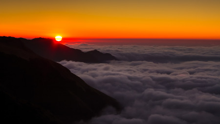 Golden Sunrise, This golden Sunrise photo was taken during  travel Poonhill, NwpLの写真素材