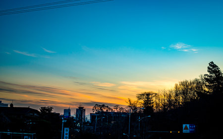 Beautiful landscape and cityscape of Seoul city at sunset time in South Koreaの写真素材
