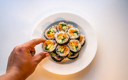 <p>Sushi roll - japanese food style - selective focus point</p>の写真素材