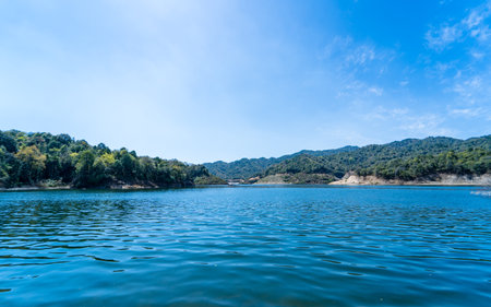 beautiful Landscape view of Dhap reservoir in kathmandu, Nepal.の写真素材