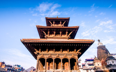 Patan durbar square temple in Lalitpur, Nepal.の写真素材