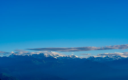 Mountains and blue sky in the morning. kathmandu, Nepal