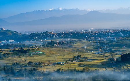 landscape view of Terraced rice field in kathmandu, Nepal.の素材 [FY310213568918]