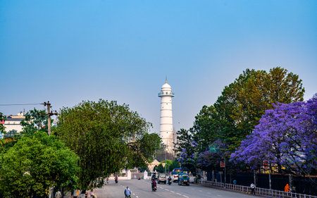 White Dharahara Tower in Kathmandu, Nepal.