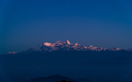 Beautiful view of Himalaya mountain range in Nepal, Asia.の写真素材