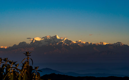 Beautiful view of Himalaya mountain range in Nepal, Asia.