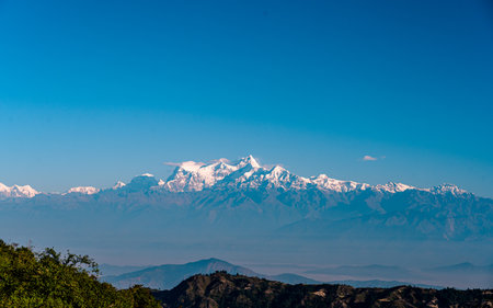 Beautiful view of Himalaya mountain range in Nepal, Asia.の写真素材