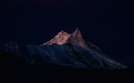 landscape view of Mount Manaslu Annapurna Conservation Area, Nepal
