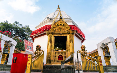 landscape view of bindhebasi temple in Pokhara, Nepal.