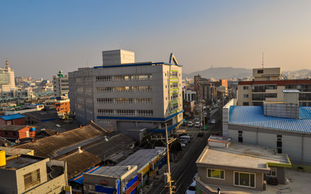 the old town in the city of Seoul in South Korea.の写真素材