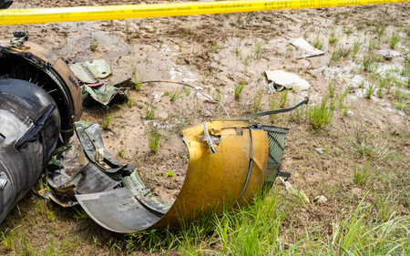 crashed  an airplane with a propeller on the ground in Nepal.