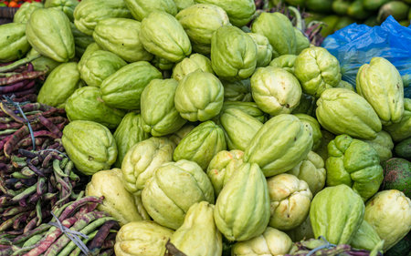 Fruits and vegetables in the street market in Nepal.の写真素材