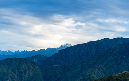 Mountain landscape. View from the height of the mountain range.の写真素材
