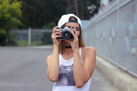a girl with a camera