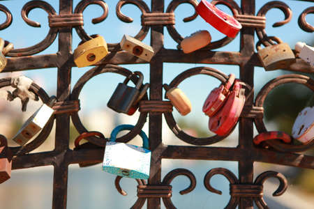 the bridge of lovers Russia Astrakhan cityの写真素材