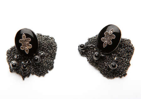 Antiques earrings steampunk vintageの写真素材