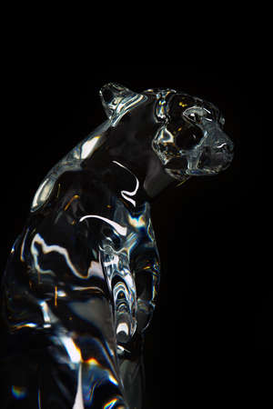 Figure Cheetah glass artの写真素材